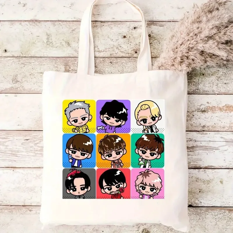 

Sac fourre-tout en toile Snow for Man avec sac à bandoulière imprimé de personnage de dessin animé rétro pour un usage quotidien