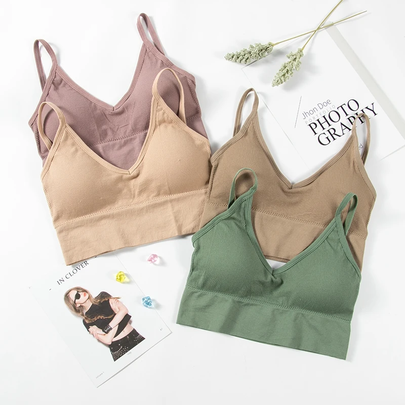 Reggiseni senza cuciture da donna canotta reggiseno Push Up senza fili biancheria intima Sexy reggiseno Yoga traspirante per donna canotta Crop Top