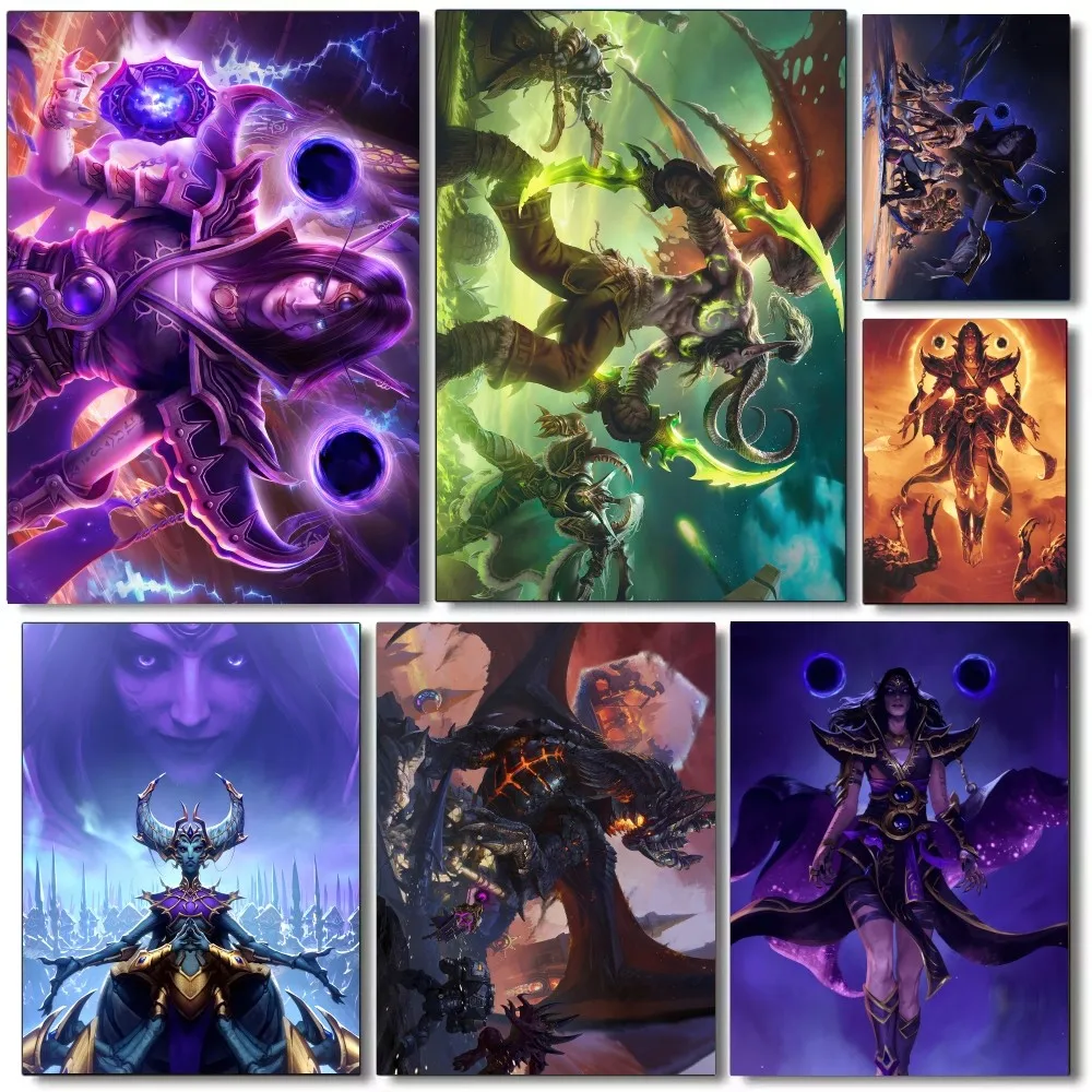 Game WOW W-World Of W-WarcraftS Poster Print Canvas Painting Wall Art Picture Living Room Home Bedrooom Bar Restaurant Decor