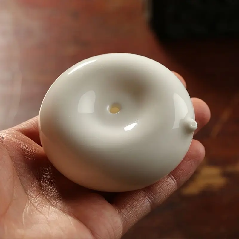 HVV Yangzhiyu White Porcelain Waterdrop Ceramic Inkstone Drip Inkstone Grinding Ink Bowl Drip Study Four Treasures Calligraphy