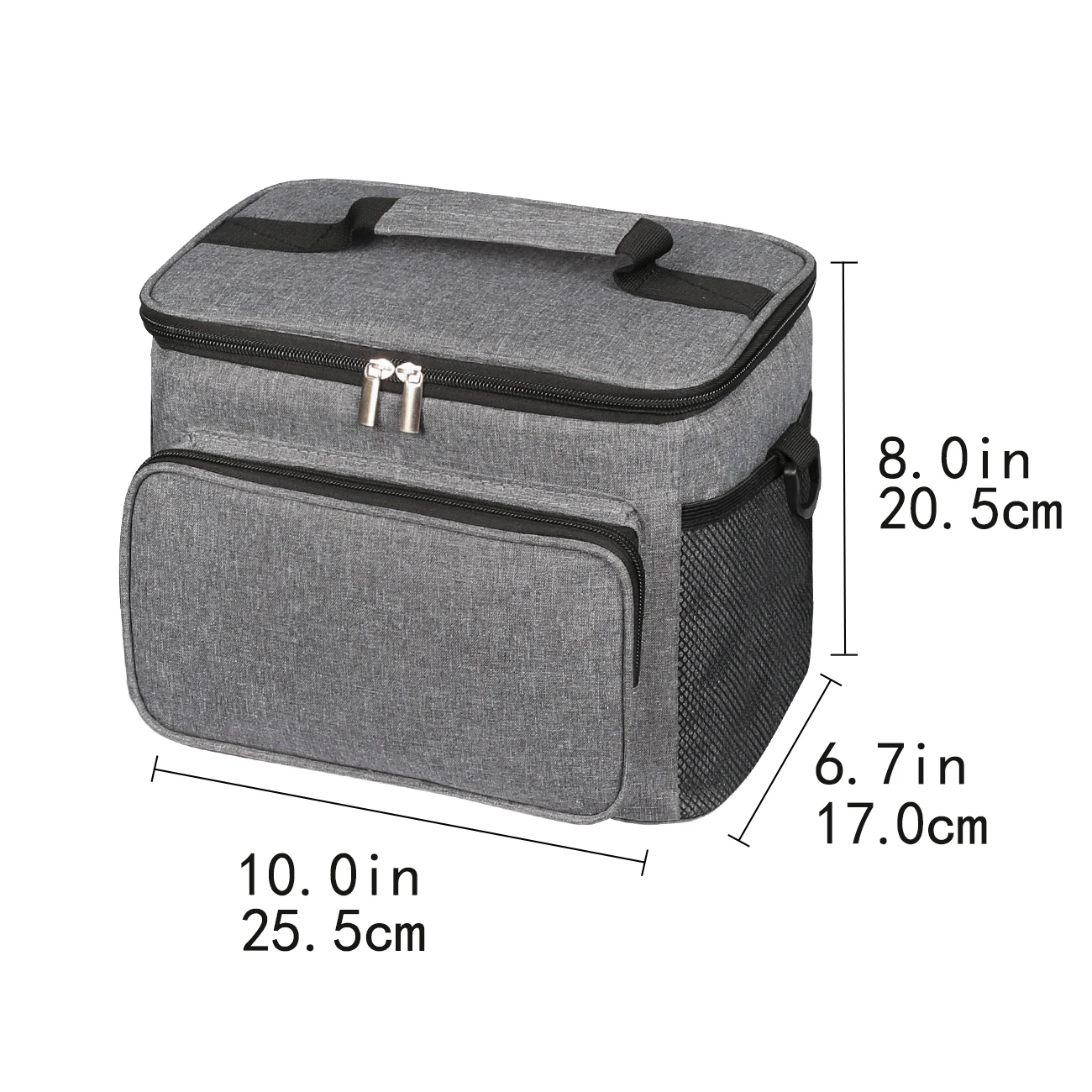 Isolierte Lunchtasche, große Lunchtaschen für Damen und Herren, wiederverwendbare Lunchtasche mit verstellbarem Schultergurt – Detail 4