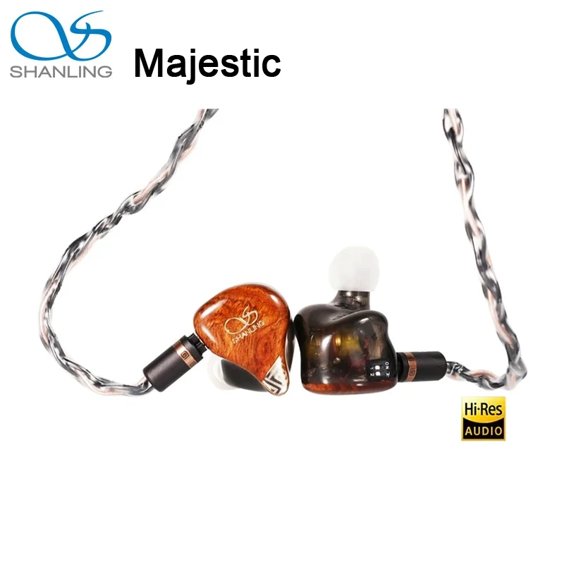 

SHANLING MAJESTIC Flagship In-Ear Earphones 12 Driver Tribrid 4EST+2DD+6BA HiFi Music Wired Headphones 0.78mm Inchangeable Cable
