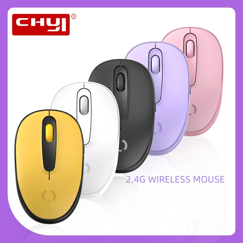 

CHYI Mini Purple Wireless Mouse Silent Optical USB Mice Pink Ergonomic Office Gaming Mouse For PC Computer Laptop Windows Apple