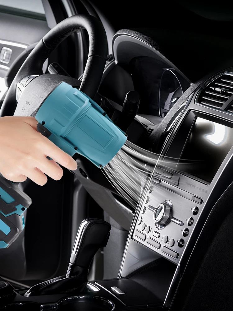 Imagem -03 - Handheld Car Cleaning Turbine Ventilador para Limpeza Pistola de ar Jet Fan Elétrico Poderoso Ventilador para Makita