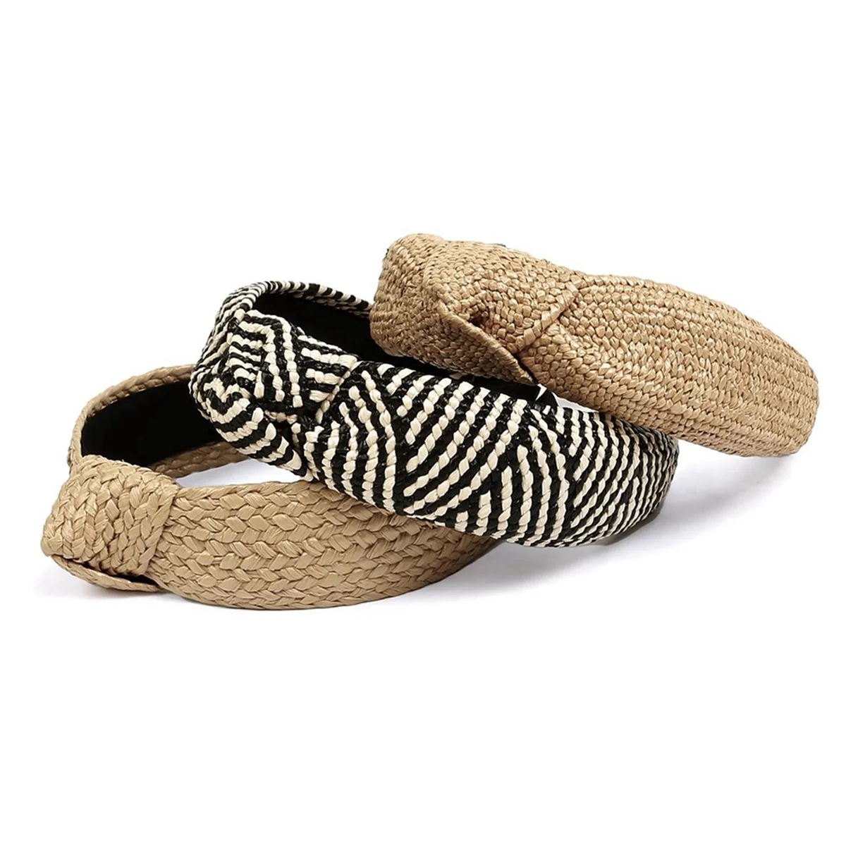 CGS-結び目ヘッドバンド、ビーチ休暇用ボヘミアンバンド3個、ビーチ用ヘアアクセサリー、女性用