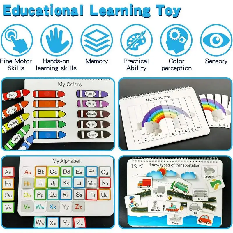 Montessori หนังสือไม่ว่าง12หน้าโรงเรียนอนุบาลของเล่นเพื่อการศึกษาสมุดกิจกรรมเครื่องผูกของเล่นการเรียนรู้ก่อนวัยเรียนหนังสือของเล่นประสาทสัมผัส