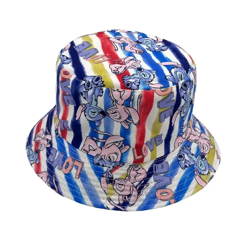 Disney CAN o and Stitch-Chapeau de Protection Solaire en Toile Imprimée pour Enfants, Chapeau Décontracté pour Voyage en Plein Air, E27