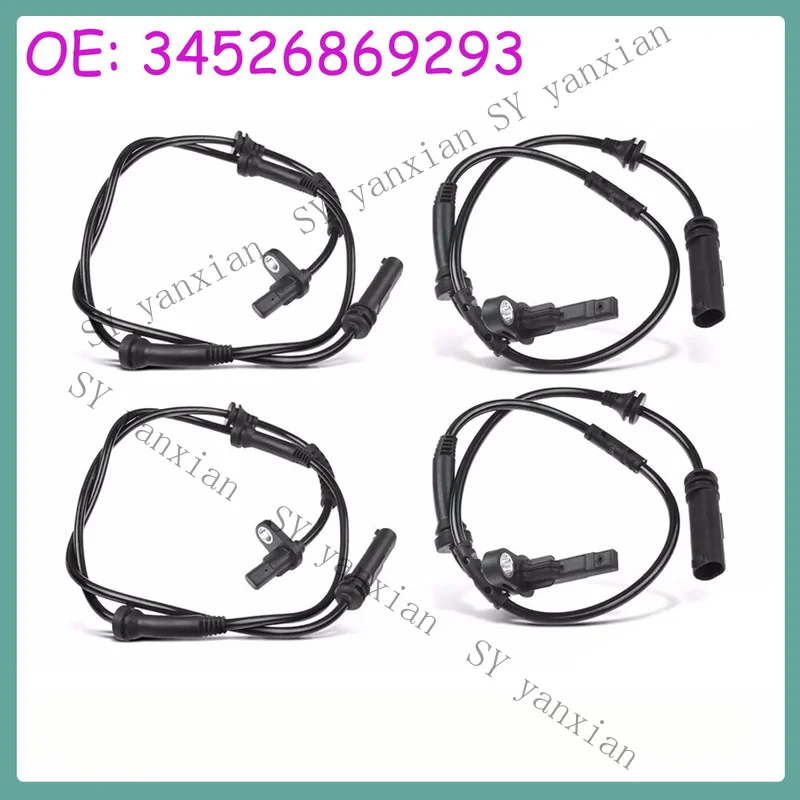 SY+ 4Pcs Front & Rear L/R ABS Speed Sensor 34526869293 34526855050 For BMW X3 X4 F25