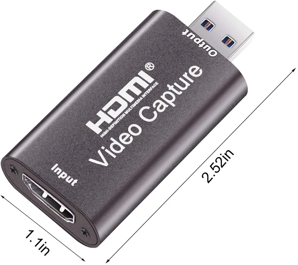 Audio Video Capture Card 60fps, 4K HDMI-compatibele USB 3.0 2.0 Betrouwbare videoconverter voor gamestreaming Live-uitzendingen