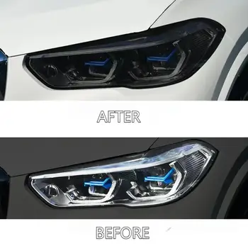 適用於BMWX6 E71 F16 M F86 G06的汽車大燈黑色保護膜乙烯基透明TPU貼紙配件 8 最佳銷售 m貼紙 - №3