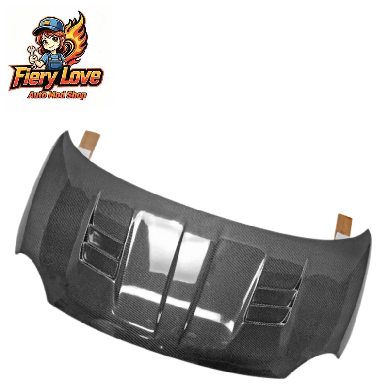 New Model Carbon Fiber Engine Hood, Ventilated Design, UV Protection, Easy Bolt Installation Suitable for Fiat 500 Abarth 595