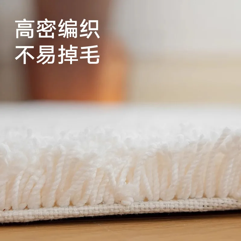 Tapis rond simple en soie de lait de couleur unie pour salon, couverture de chevet pour chambre à coucher