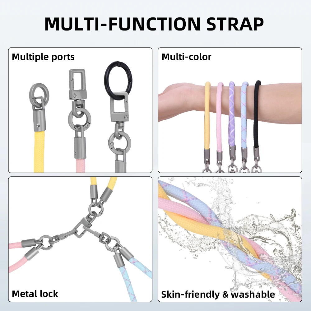 Smycz Flymile do DJI OSMO Pocket 3/Osmo 360/Action 5 Pro/Insta360 X5 do iPhone'a, pasek na nadgarstek, akcesoria zapobiegające zgubieniu