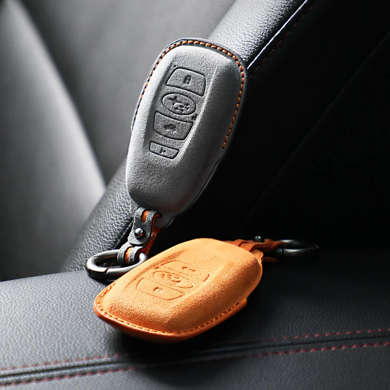 Alcantara High-quality Car Key Case Buckle Cover For Subaru Outback Legacy BRZ SIT Forester Crosstrek Accessories