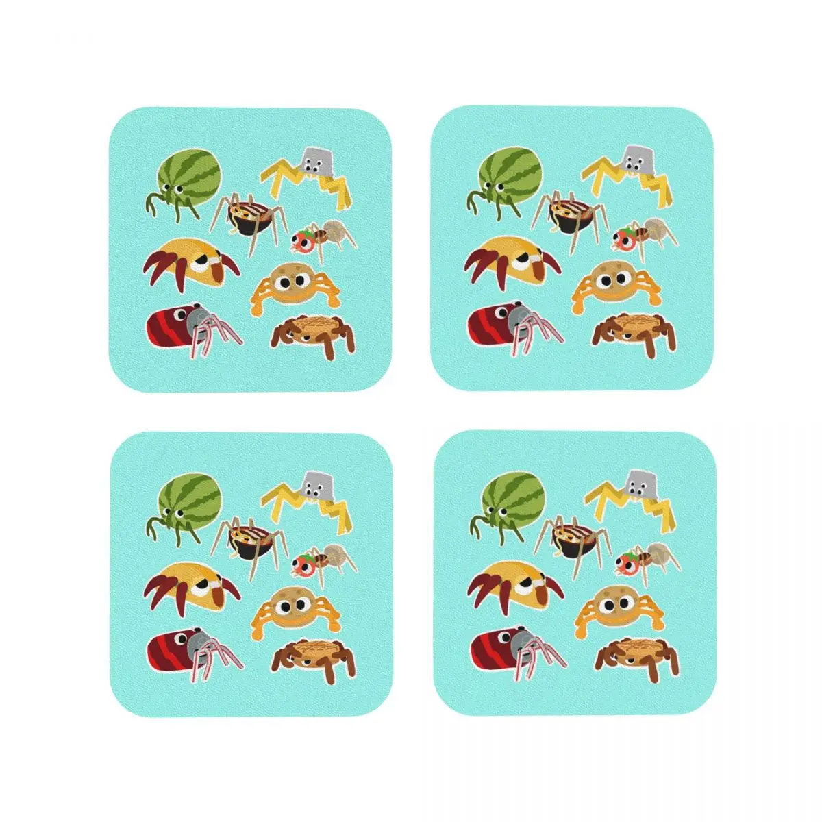 Bugsnax Bug Pack Fan Art Coasters Kitchen Placemats Non-slip Insulation Cup Coffee Mats For Decor Home Tableware Pads Set of 4