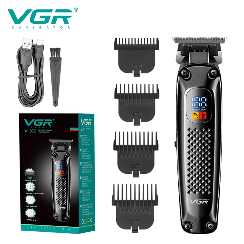 

VGR 972 триммер для волос, электрическая машинка для стрижки бороды, профессиональная парикмахерская машинка для стрижки волос, триммер для мужчин, перезаряжаемая