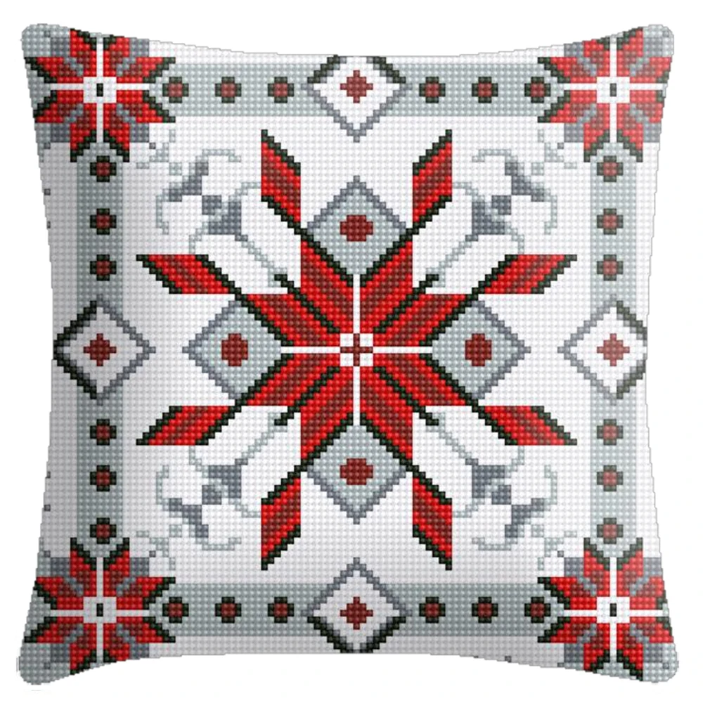 

DIY Tapered 6ct embroidery needlework embroidery on printed canvas Cross stitch accessories kit pillowcase home decor geometry