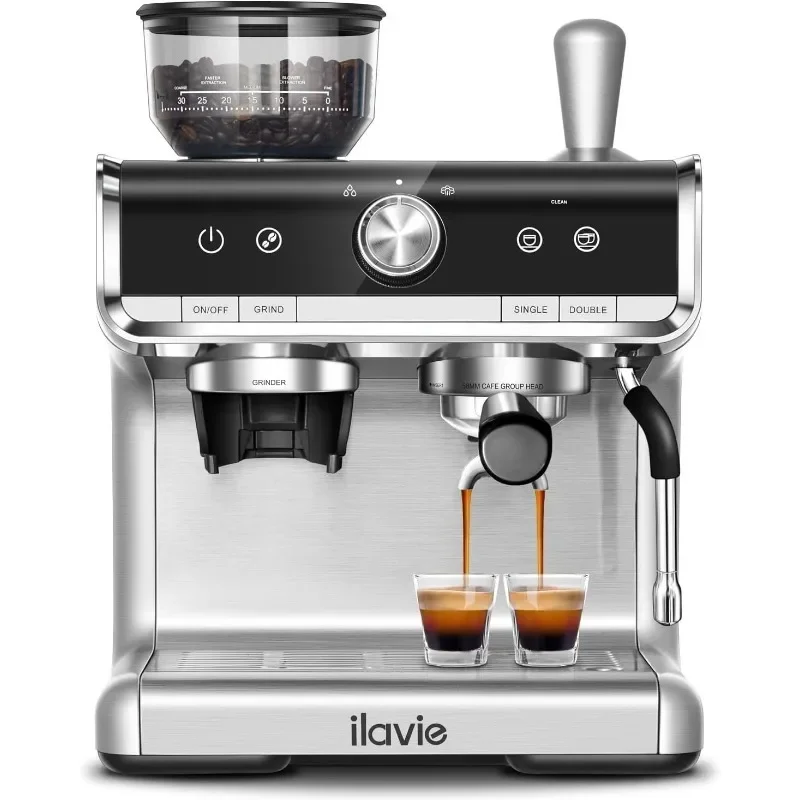 

Espresso Coffee Machine 20 Bar for Home & Office Cappuccino Latte Machines with Milk Frothe Espresso Maker with Grinder