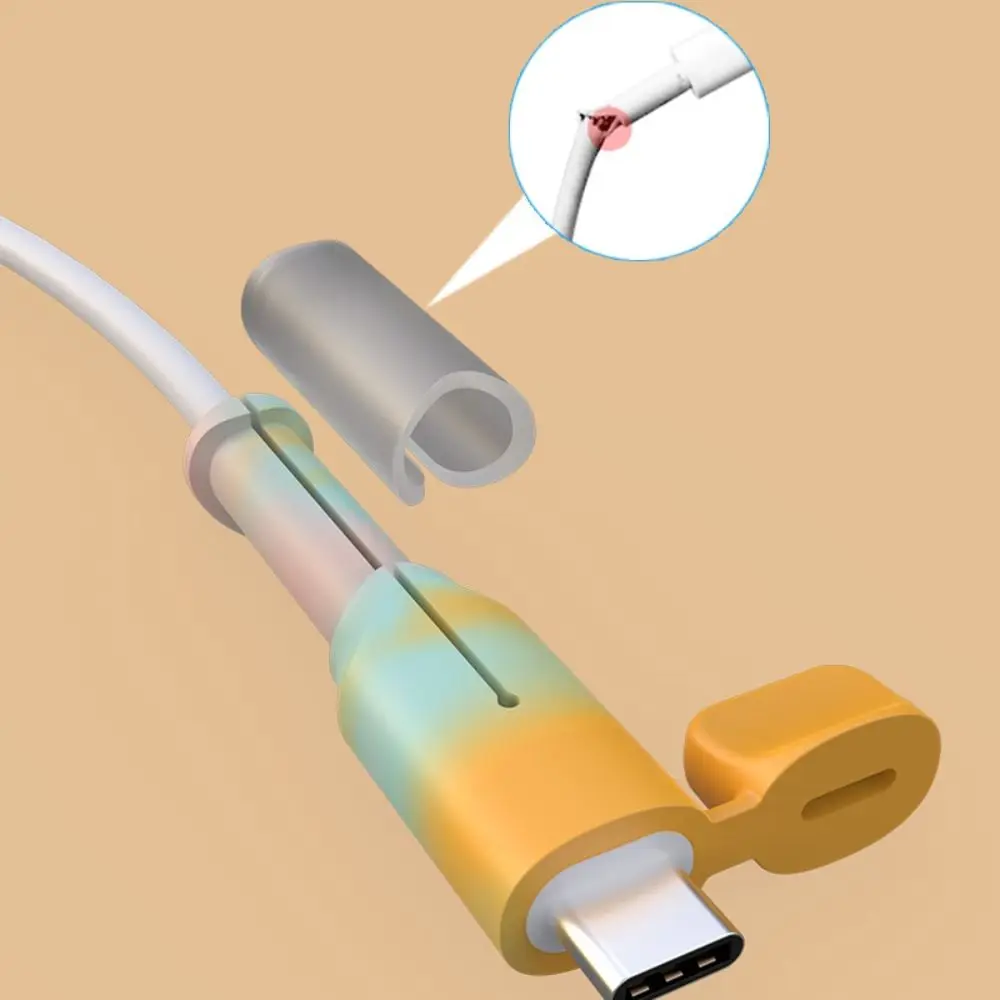 Nowa osłona kabla Miękka silikonowa osłona kabla ładowarki typu C Ochraniacz linii danych Akcesoria