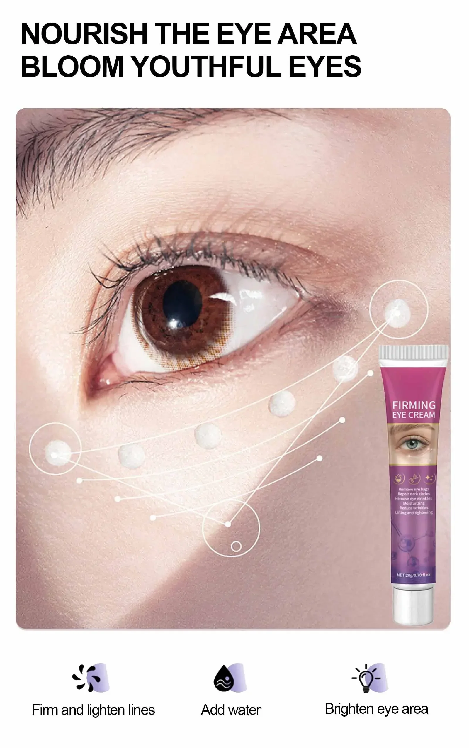 Anti-Wrinkle Dark Circles Eye cream Remove eye bags Puffiness way work under eyes Lightening Moisturizing Whitening Skin Care