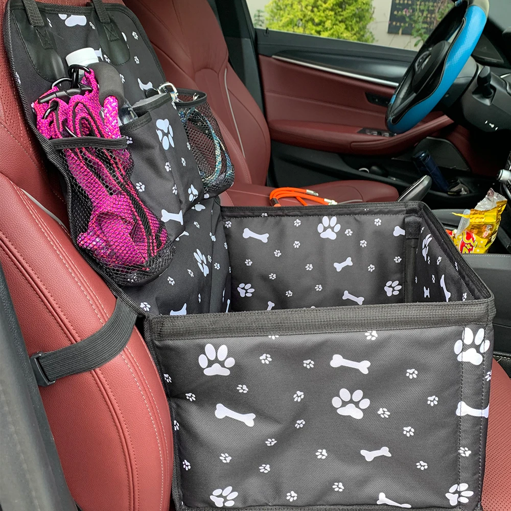 Dog Car Seat with Storage Pockets,Scratch Proof Durable Pet Booster Car Front Seat for Small Medium Dog