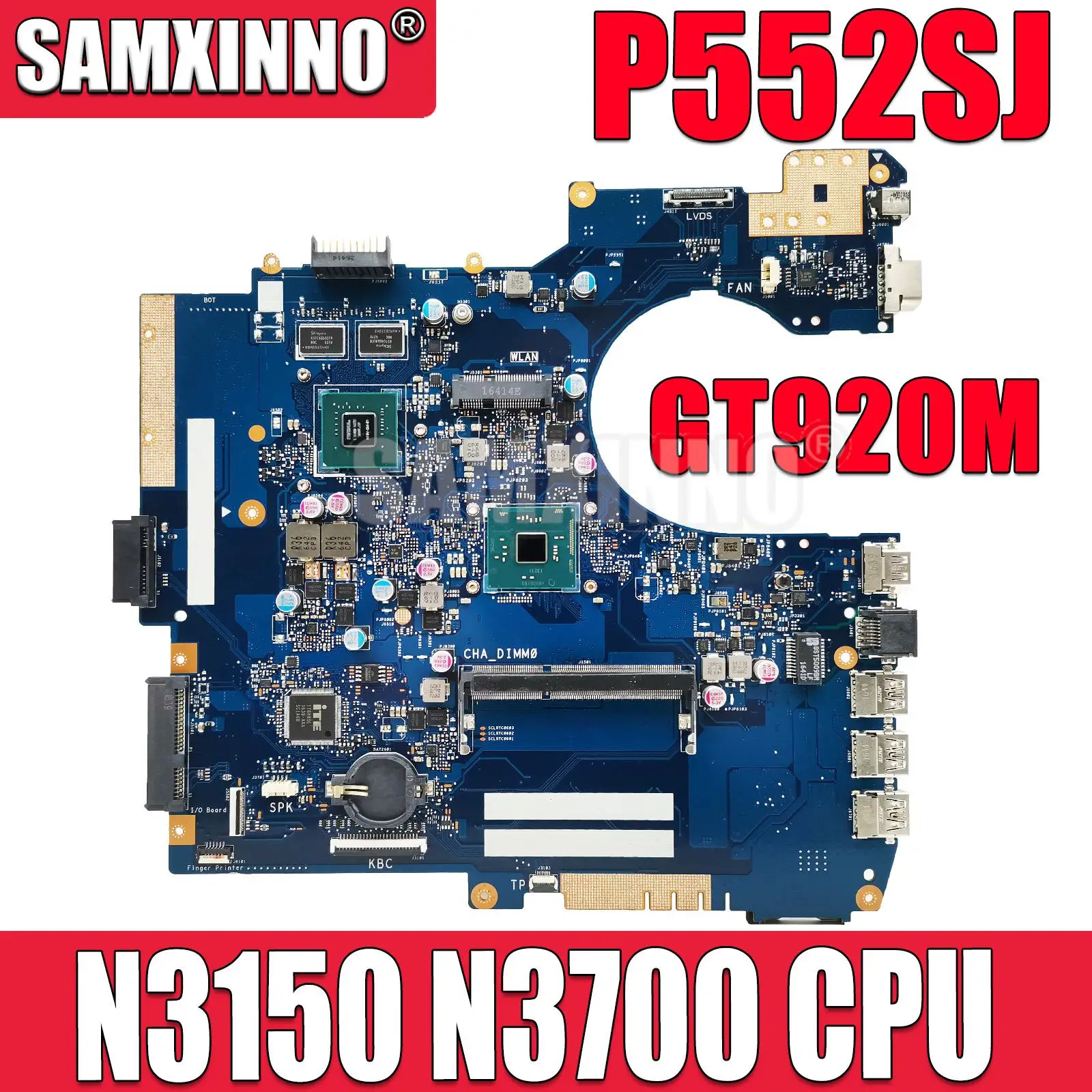 

Mainboard For ASUS P552SA P552SJ Pro552SJ Pro552SA PE552SJ PX552SA PE552SA PX552SJ Laptop Motherboard N3050 N3150 N3700 DDR3L