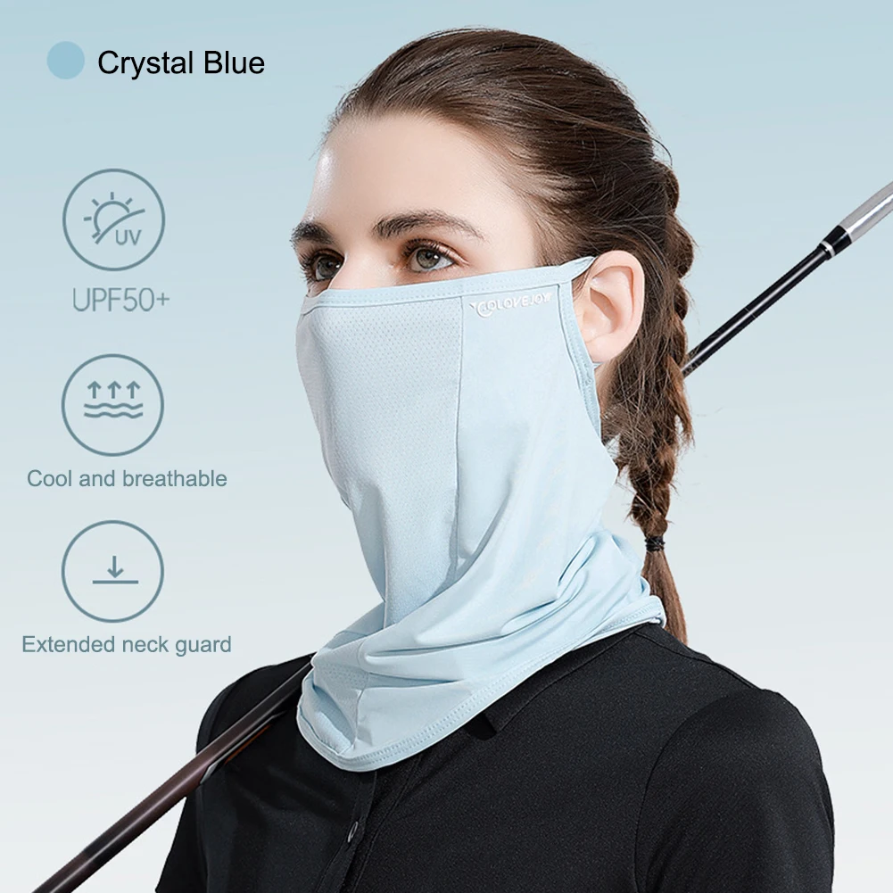 Unisex Full Face Sun Protection Mask Breathable Ice Silk Running Sports Mask Adjustable Anti Ultraviolet Thin for Outdoor Golf