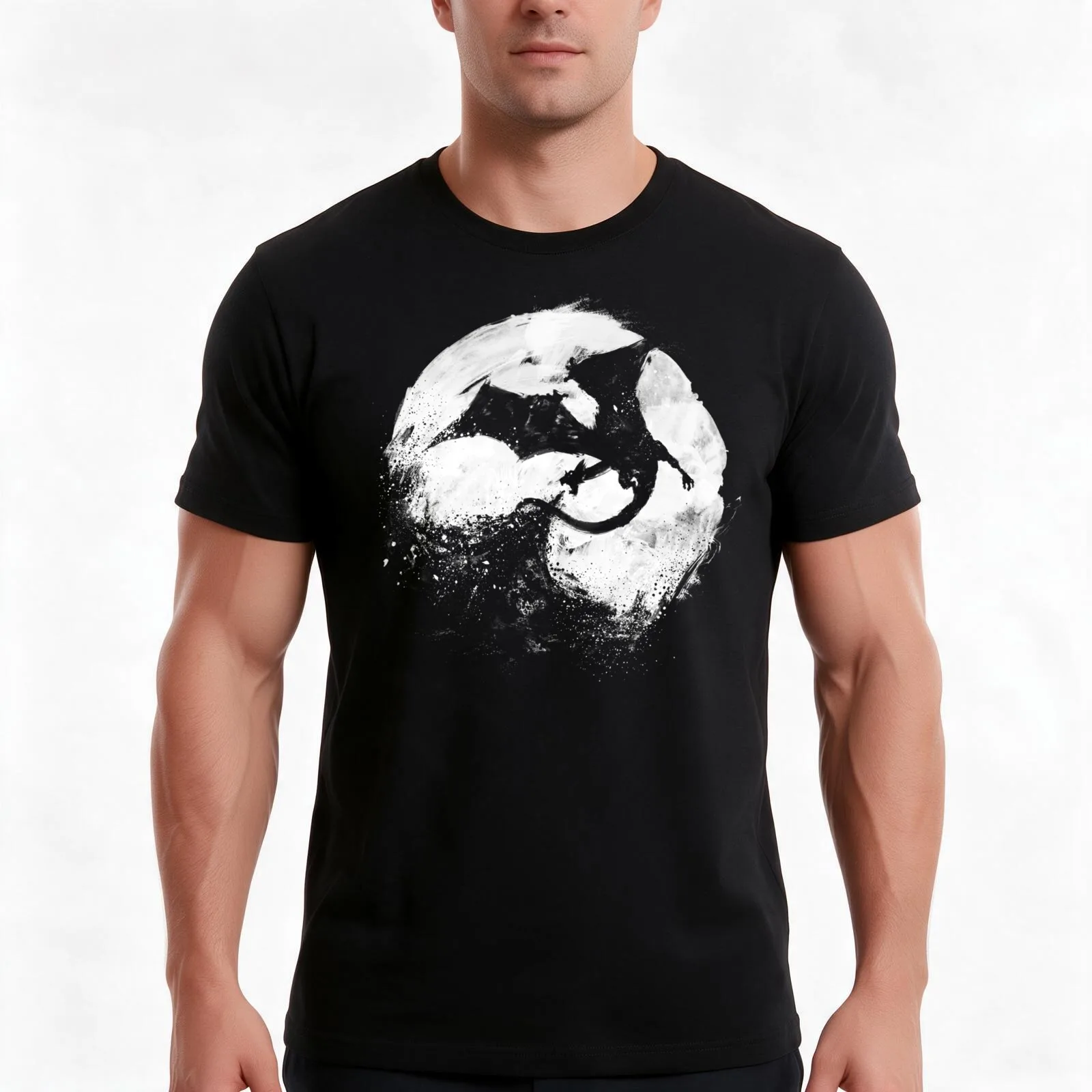 Midnight Desolation T-Shirt, Summer Casual Cotton Tee, Oversized Streetwear Tops, Vintage Graphic Print, Loose Fit Short Sleeve