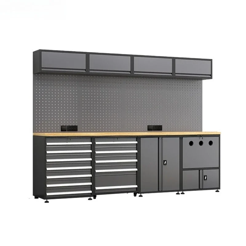 Auto repair workstation Bicycle repair cabinet Multifunctional solid wood workbench Heavy tool combination cabinet