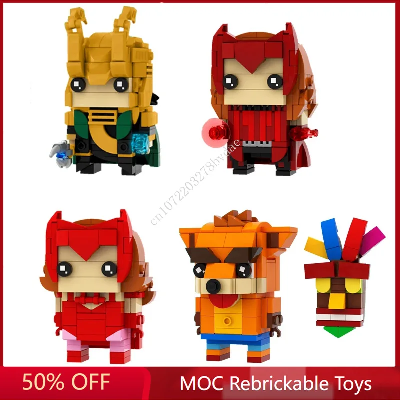 

MOC Movie Characters Loki,Scarlet Witch,Halloween Scarlet Witch,Aku Brickheadz Building Blocks Cartoon Anim Figures Toys Gifts