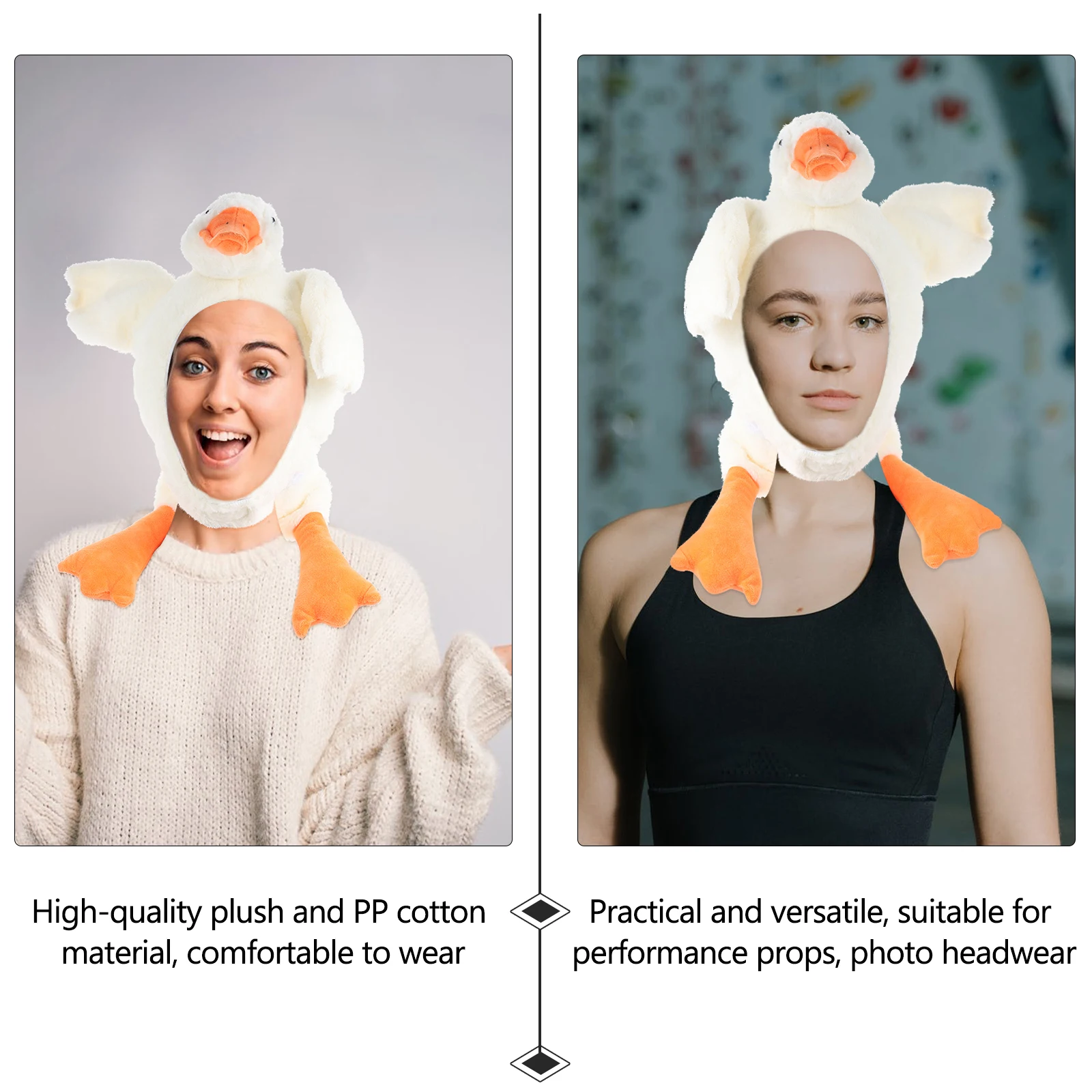 

White Goose Design Funny Costume Prank Decorative Photo Prop Cosplay Accessories Festival Decor Adorable White