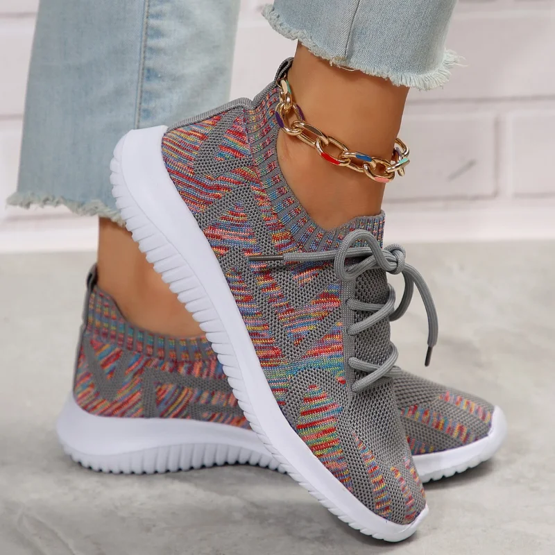 European and American Large Size Casual Shoes for Women 2023 Summer New Mixed Colors Women Shoes Mesh Breathable Sneakers Women