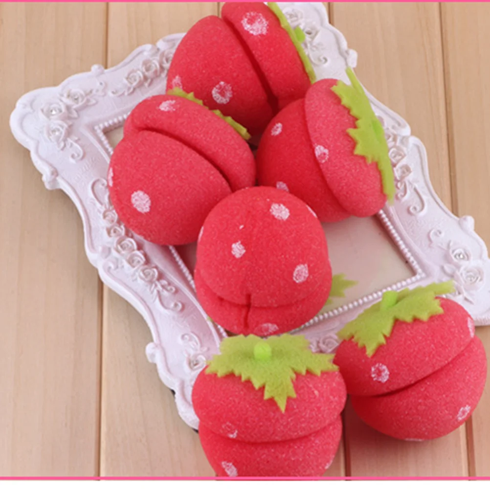 

6 Pcs Strawberry Hair Curl Accessories Curler Sponge Women Modeling Roller Styling Tool Women's