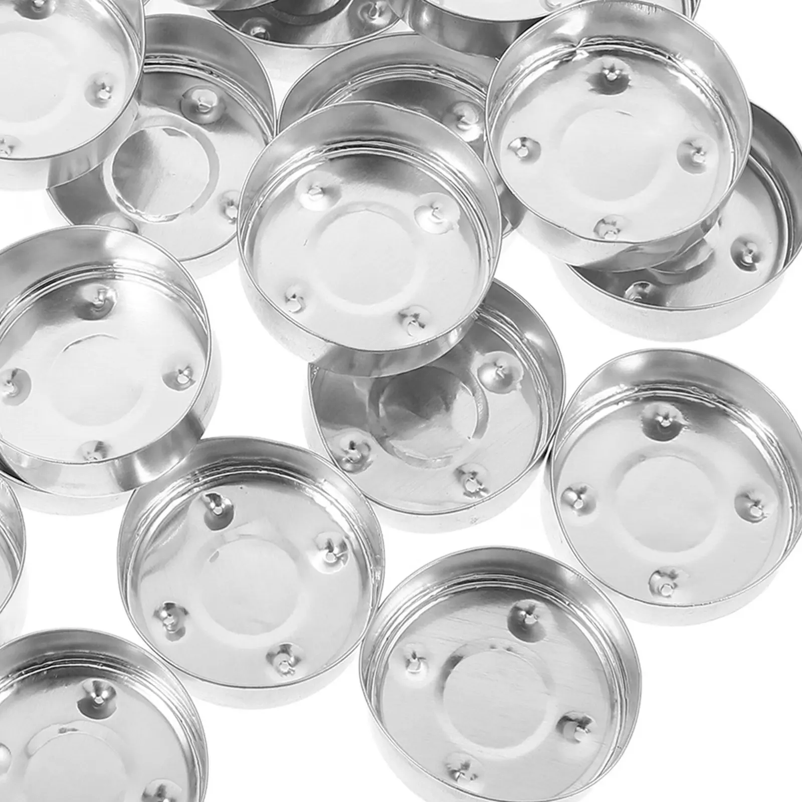 30Pcs Electronic Tealight Cups Simple Metal Holders for Romantic Party Wedding Home Decoration DIY Crafts Festival