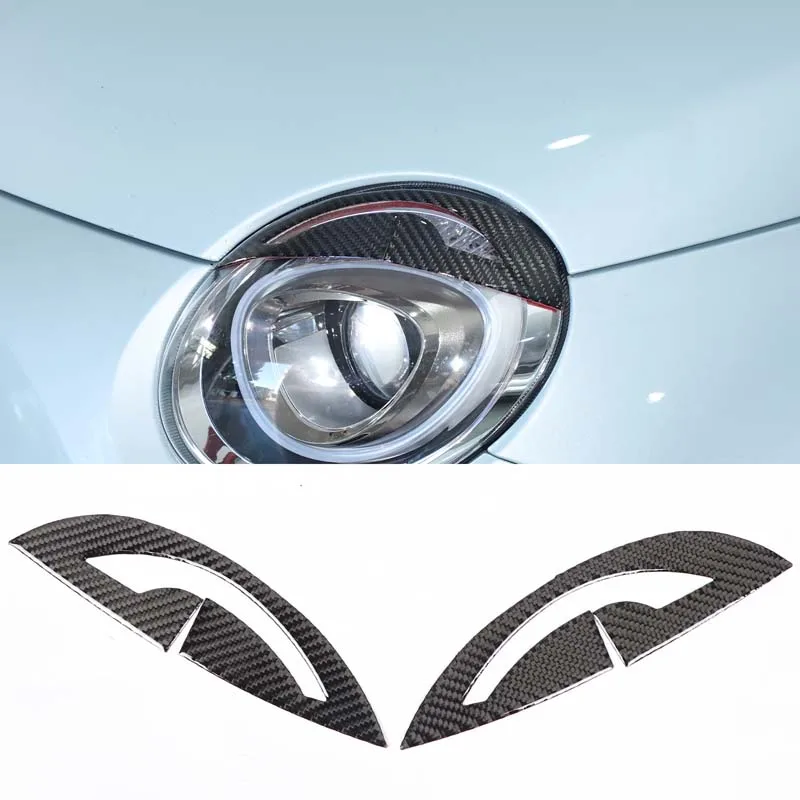 

For Fiat 500 2016-2025 Automotive Headlight Eyebrow Decorative Stickers Soft Carbon Fiber Automotive Modification Accessories
