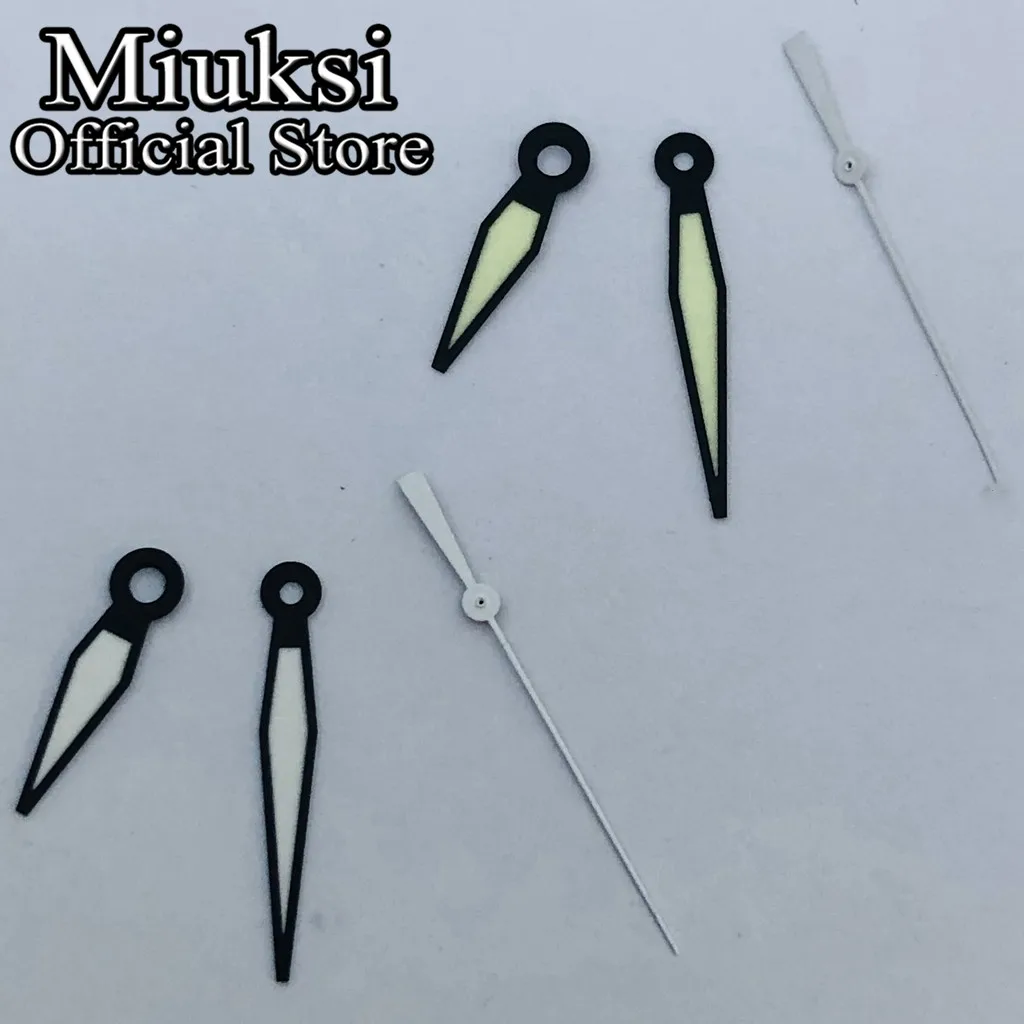 

Miuksi черные, белые, зеленые стрелки часов, светящиеся стрелки, подходят для механизма NH35 NH36 NH38 NH70 NH72 Miyota8215 821A 8205 DG2813 3804