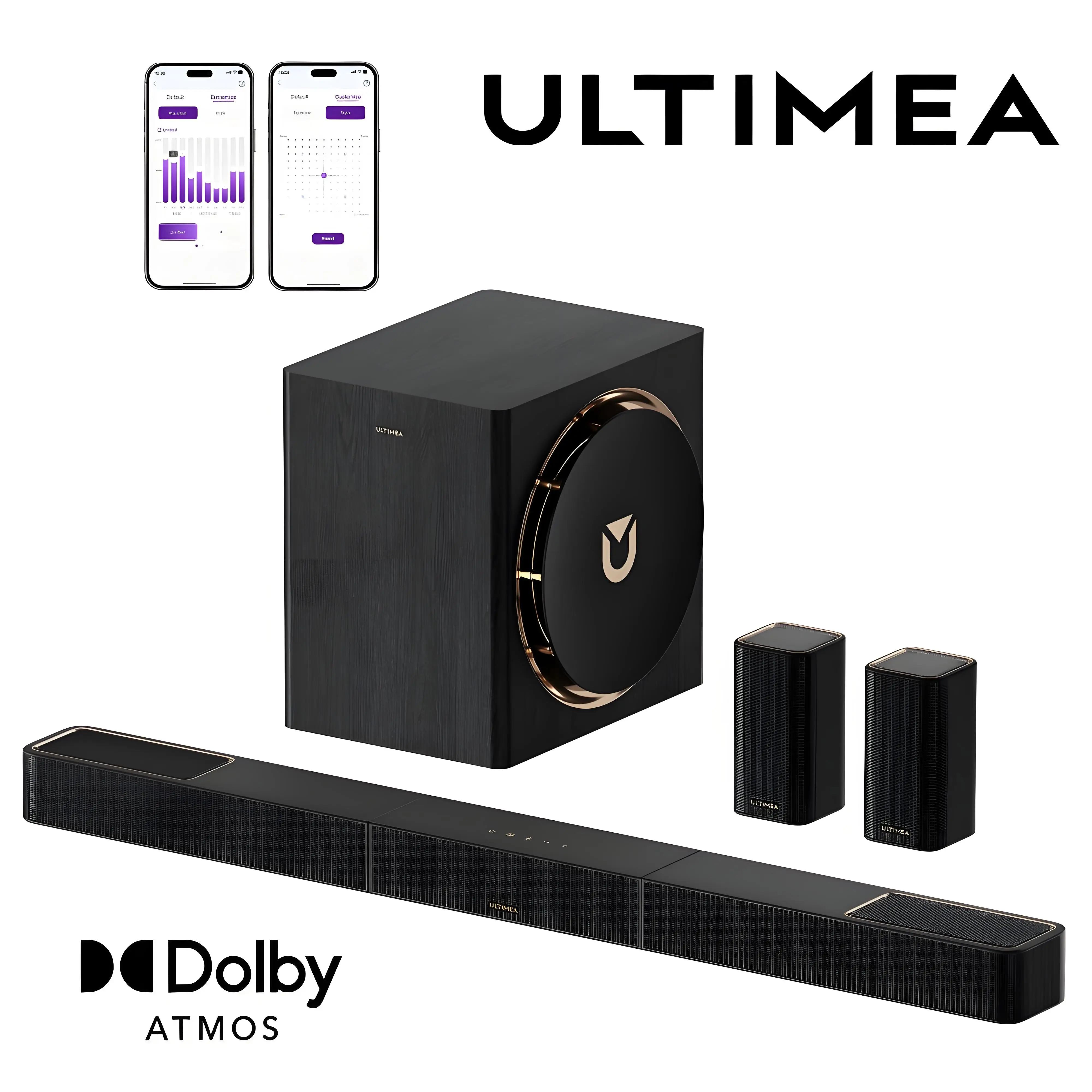 

ULTIMEA Skywave X60 7.1.4ch Wireless Surround Sound System for TV with Dolby Atmos, Home Cinema Soundbar with Wireless Subwoofer