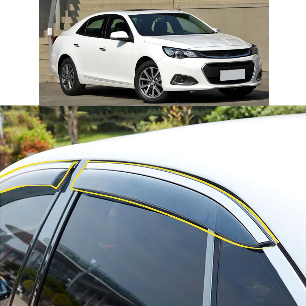 Car Sticker Plastic Window Glass Wind Visor Rain/Sun Guard Vent Parts For CHEVROLET Malibu 2012 2013 2014 2015 2016 2017-2021