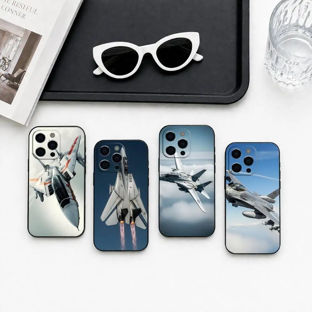 Funda para Teléfono con Diseño de Aviones Robotech-h Macross-s para iPhone 17, 16, 15, 14, 13, 12, 11 Plus, Pro Max, XS, Funda de Silicona Suave Negra