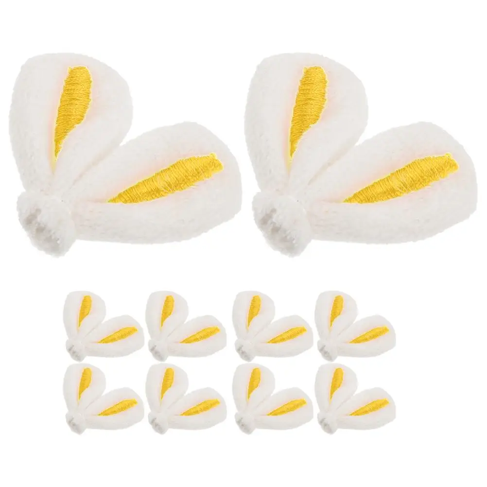 

10 Pcs Rabbit Ears Hairpin Material DIY Clips Decor Apparel Adorable Hairpins Fabric Woman
