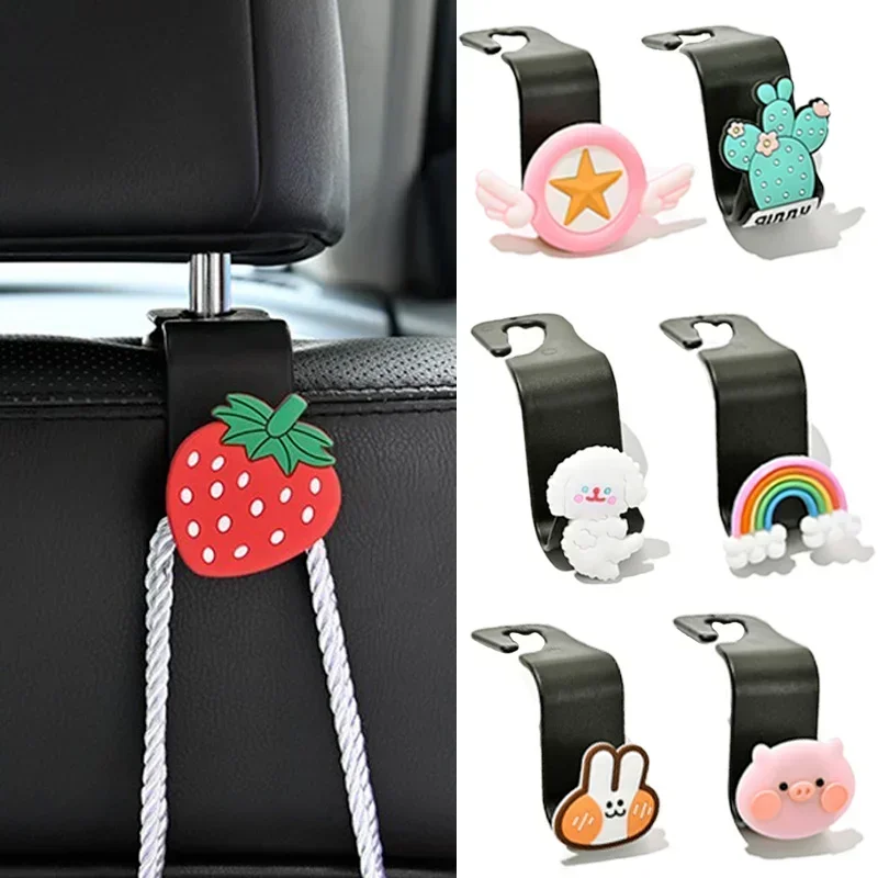 

Creative Car Hook Cartoon Cute Strawberry Rear Seat Back Hanging Hooks Automobile Interior Parts Storage Bag Hanger Holder