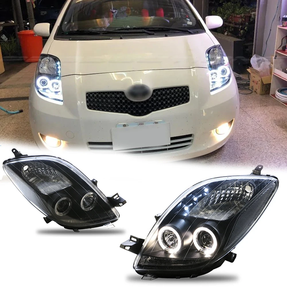 

Светодиодные фары для Toyota Yaris 06-12, новый стиль, полностью светодиодные DRL, автомобильные фары в сборе, аксессуары для сигнала, модифицированная лампа