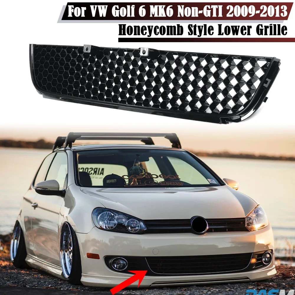 

GTI Style Front Grille Honeycomb Bumper Lower Grilles Racing Grill For Volkswagen VW Golf 6 MK6 Non-GTI 2009 2010 2011 2012 2013