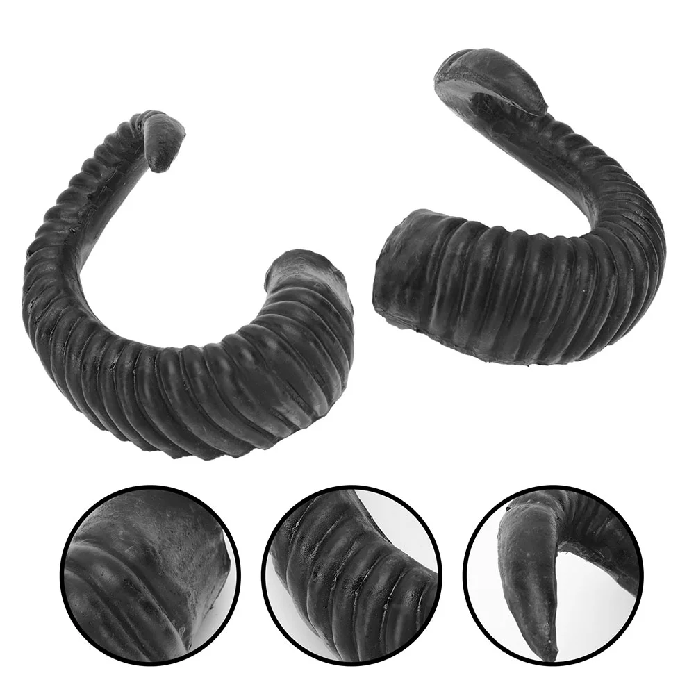 

Headgear Hairpin Halloween Costume Props Simulated Sheep Horn DIY Headband Decoration 1 Pair Child Plastic Horns for Hoops