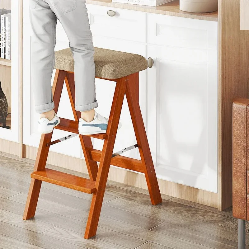 

Kitchen Multifunctional Ladder Stool Household Raised Foot Ladder Portable 2-in-1 Ladder Foldable Multifunctional Stool