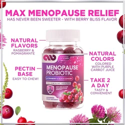 Menopausal probiotics, natural menopausal relief of hot flashes, nighttime sweating, immune support -60 gummies