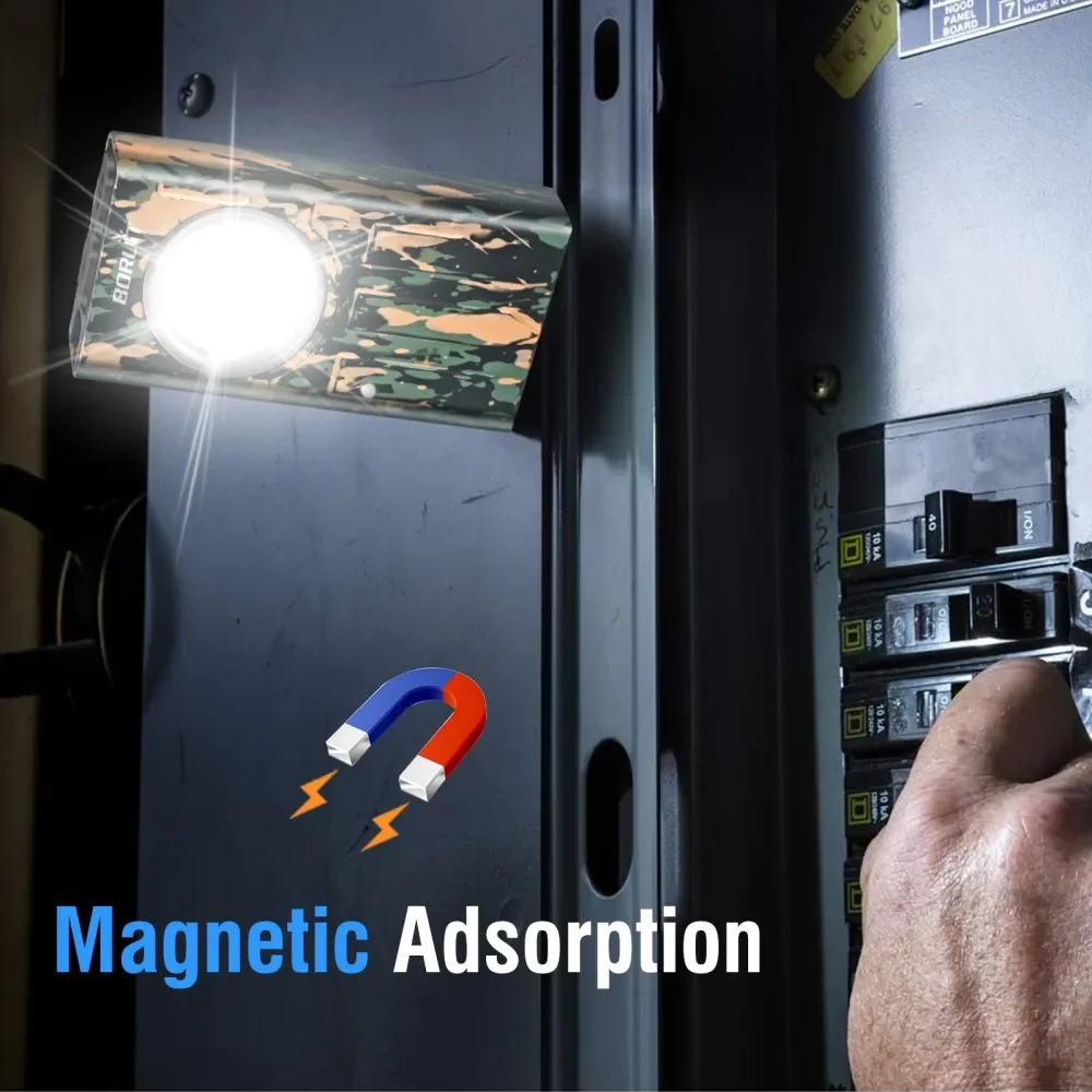 BORUiT-llavero con linterna LED EDC V7, luz de trabajo portátil recargable tipo C, Mini linterna con Clip UV, linterna de bolsillo para acampar