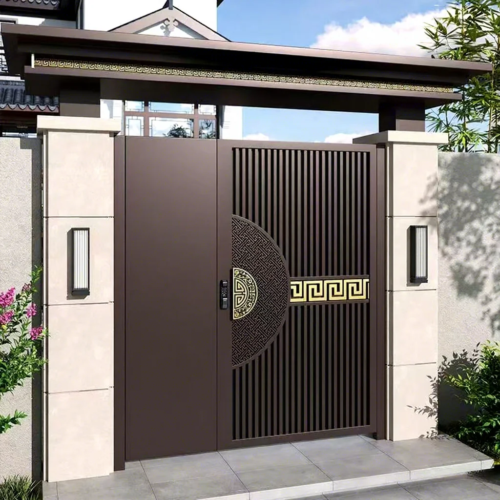 Luxury Architectural Aluminum Entry Gate Custom Size Modern Garden Courtyard Gate for High-end Homes