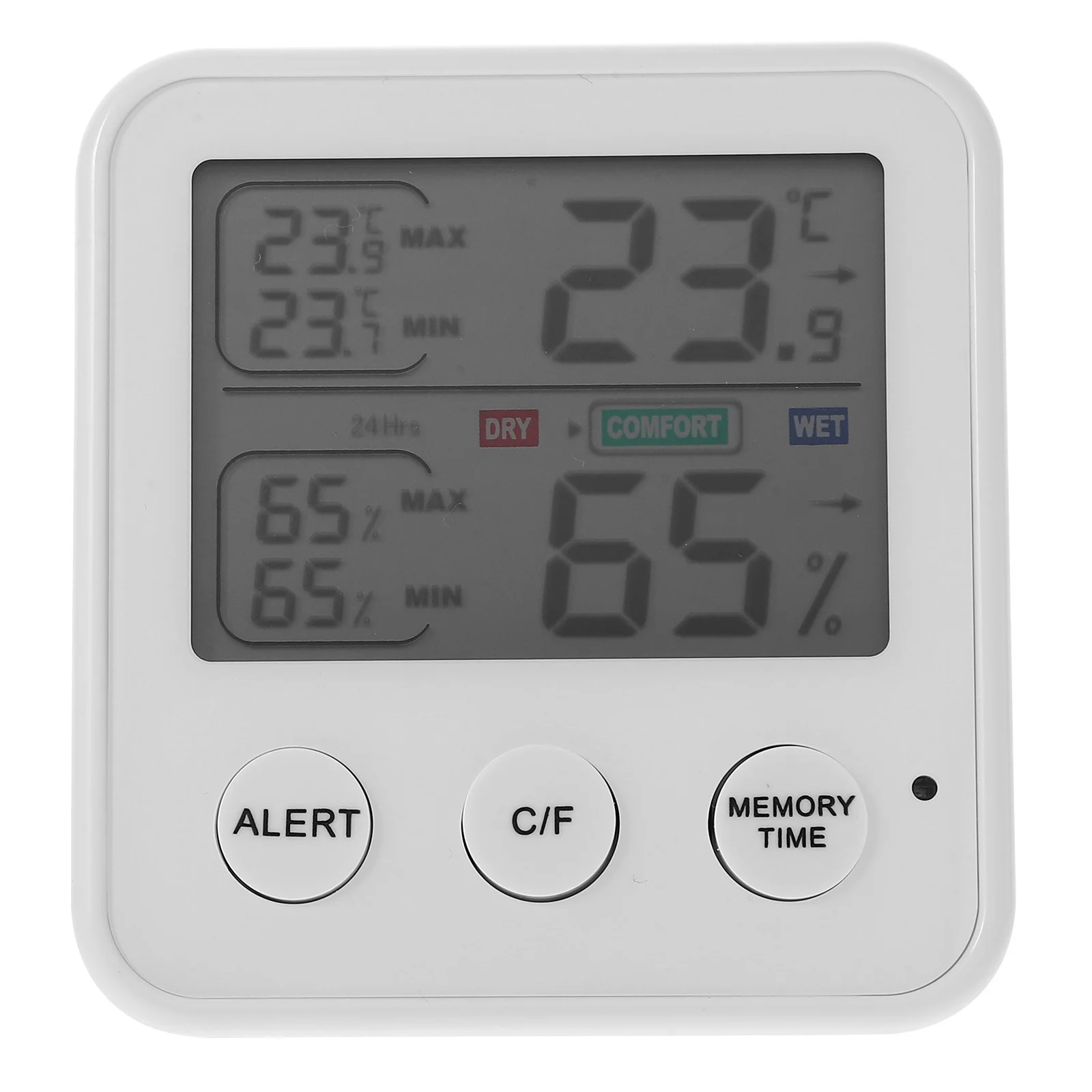 مقياس الرطوبة الرقمي لدرجة الحرارة مع شاشة LCD شفافة لغرفة النوم الكهربائية