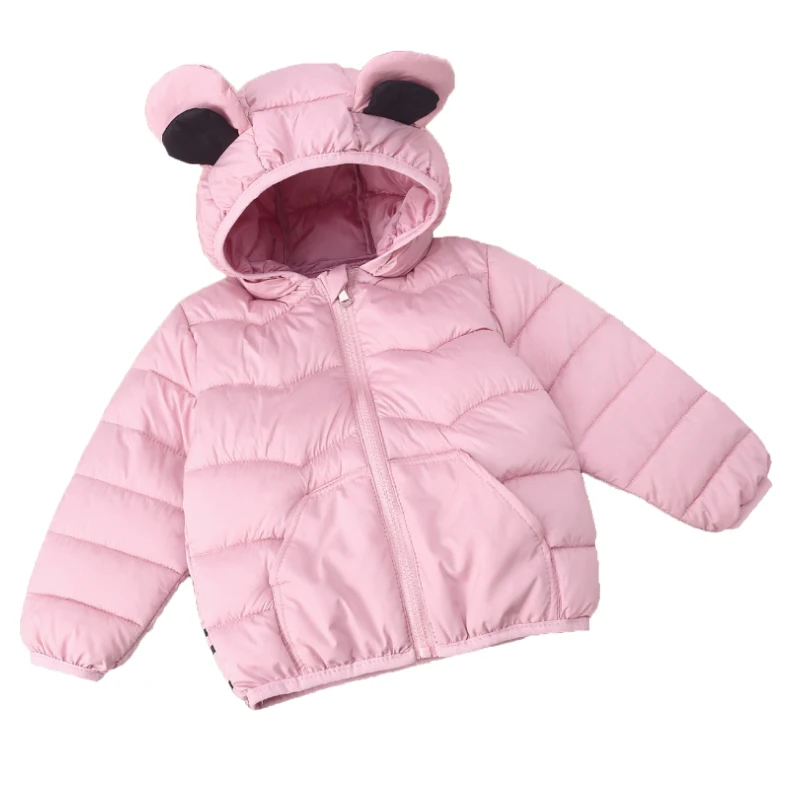 เสื้อโค้ทสำหรับเด็กเสื้อผ้าฉบับภาษาเกาหลีเด็ก0-7ปีแฟชั่นผ้ากำมะหยี่อบอุ่่นสำหรับเสื้อคลุมขนเป็ดหูแมวฤดูหนาว